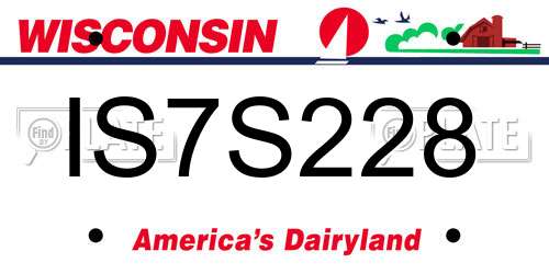 IS7S228 Wisconsin License Plate