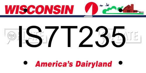IS7T235 Wisconsin License Plate