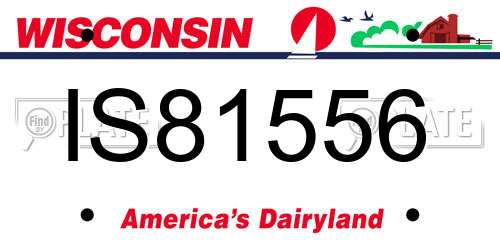 IS81556 Wisconsin License Plate