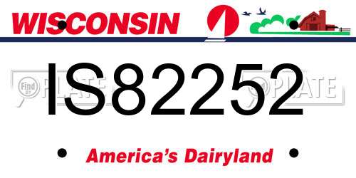 IS82252 Wisconsin License Plate