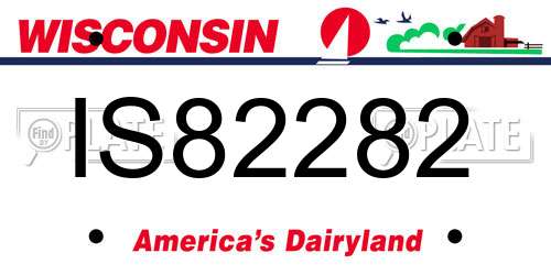 IS82282 Wisconsin License Plate