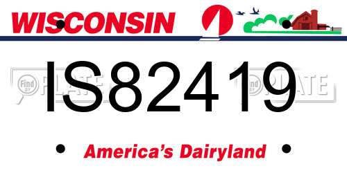 IS82419 Wisconsin License Plate