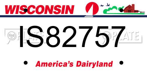 IS82757 Wisconsin License Plate