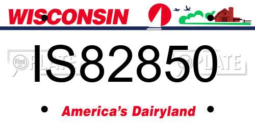 IS82850 Wisconsin License Plate
