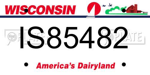 IS85482 Wisconsin License Plate