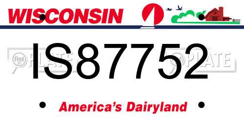 IS87752 Wisconsin License Plate