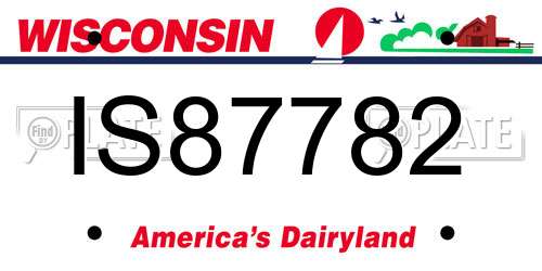 IS87782 Wisconsin License Plate