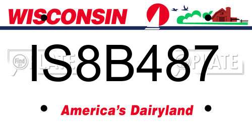 IS8B487 Wisconsin License Plate