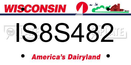 IS8S482 Wisconsin License Plate