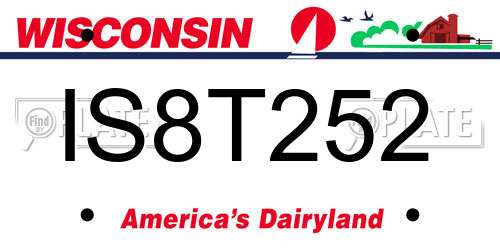 IS8T252 Wisconsin License Plate
