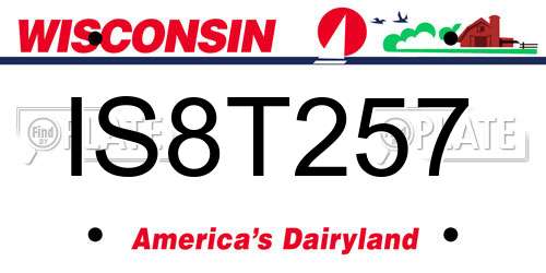 IS8T257 Wisconsin License Plate
