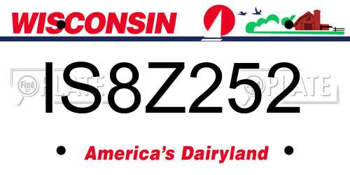IS8Z252 Wisconsin License Plate