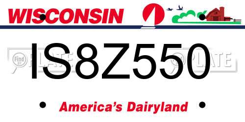 IS8Z550 Wisconsin License Plate