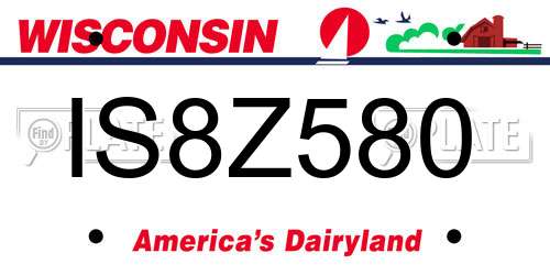 IS8Z580 Wisconsin License Plate