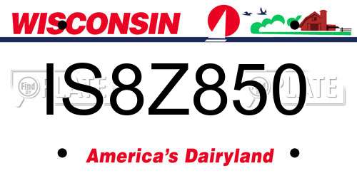 IS8Z850 Wisconsin License Plate