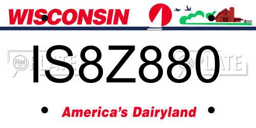 IS8Z880 Wisconsin License Plate