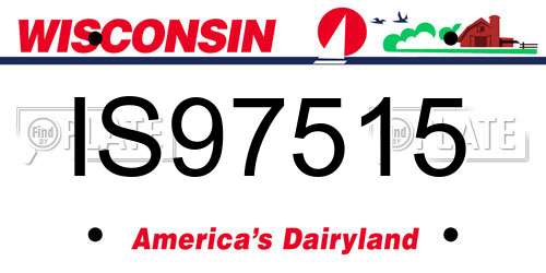 IS97515 Wisconsin License Plate