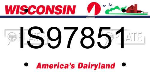 IS97851 Wisconsin License Plate