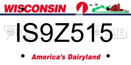 IS9Z515 Wisconsin License Plate
