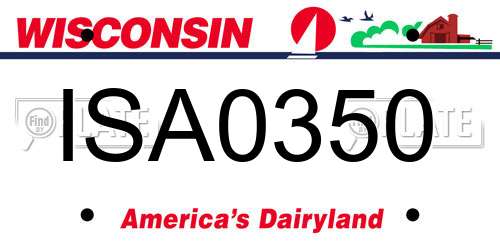 ISA0350 Wisconsin License Plate
