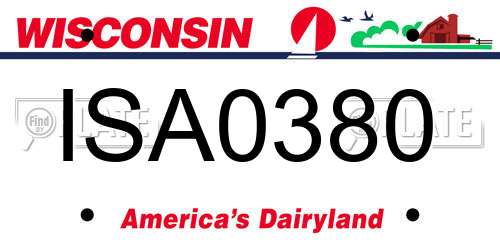 ISA0380 Wisconsin License Plate