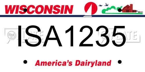 ISA1235 Wisconsin License Plate