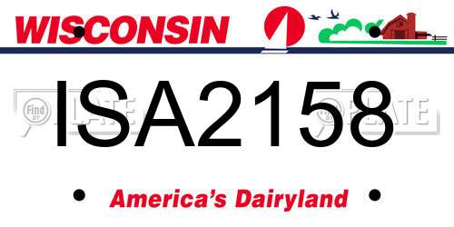 ISA2158 Wisconsin License Plate