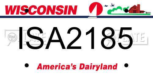 ISA2185 Wisconsin License Plate