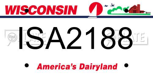 ISA2188 Wisconsin License Plate