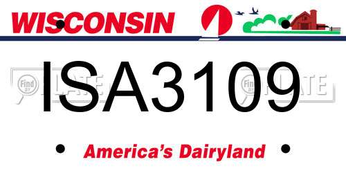 ISA3109 Wisconsin License Plate