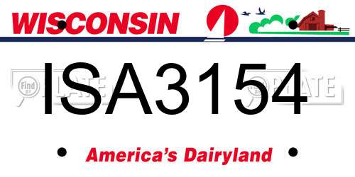 ISA3154 Wisconsin License Plate