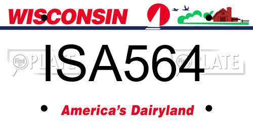 ISA564 Wisconsin License Plate