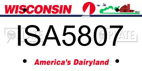 ISA5807 Wisconsin License Plate