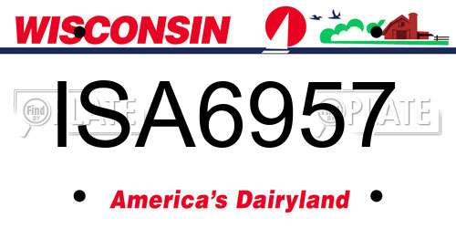 ISA6957 Wisconsin License Plate