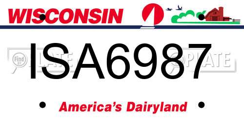 ISA6987 Wisconsin License Plate