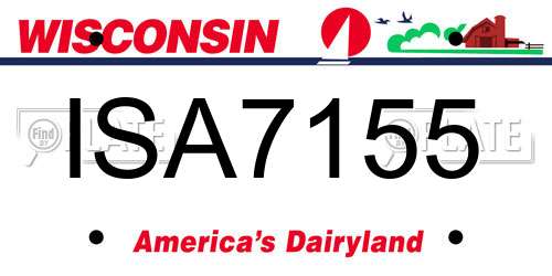ISA7155 Wisconsin License Plate