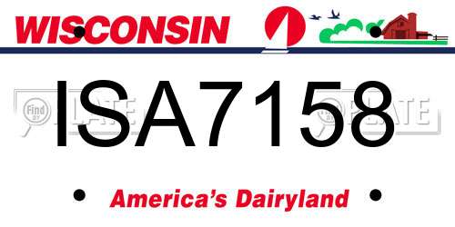 ISA7158 Wisconsin License Plate