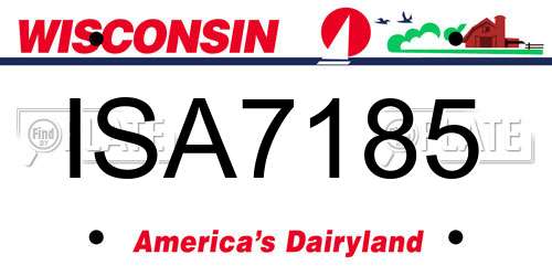 ISA7185 Wisconsin License Plate