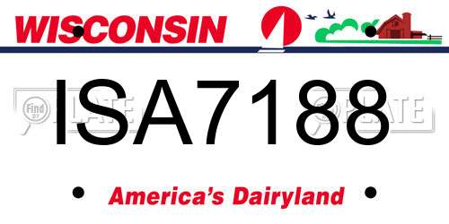ISA7188 Wisconsin License Plate