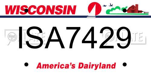 ISA7429 Wisconsin License Plate