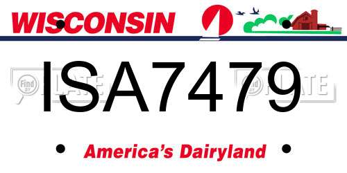 ISA7479 Wisconsin License Plate