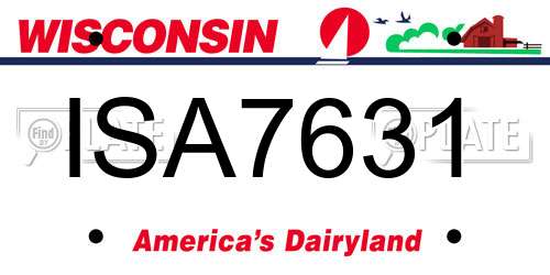 ISA7631 Wisconsin License Plate