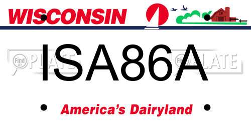 ISA86A Wisconsin License Plate