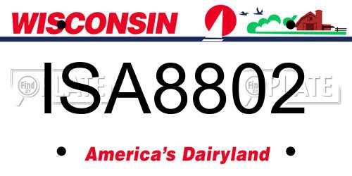 ISA8802 Wisconsin License Plate