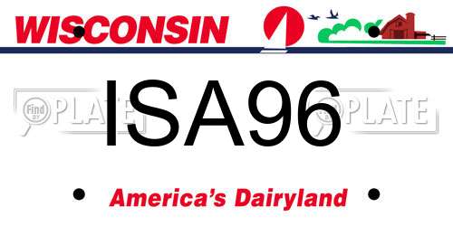ISA96 Wisconsin License Plate
