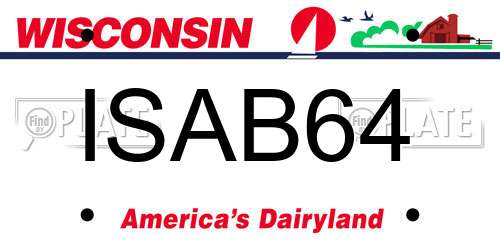 ISAB64 Wisconsin License Plate
