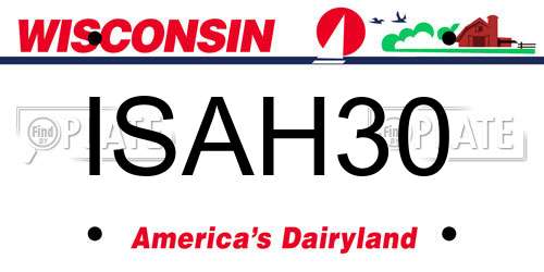 ISAH30 Wisconsin License Plate