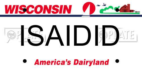 ISAIDID Wisconsin License Plate
