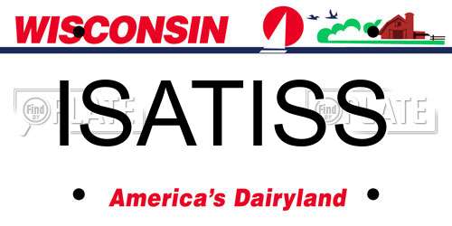 ISATISS Wisconsin License Plate