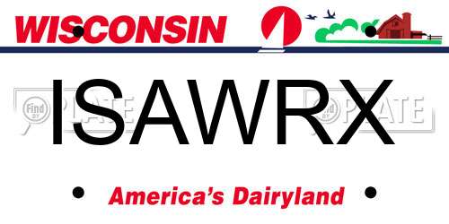ISAWRX Wisconsin License Plate